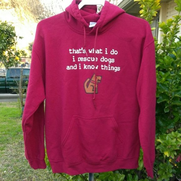 Gildan Tops - Rescue Dog Hoodie Sweatshirt Size M